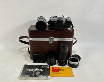 昔、昔のカメラ Canon Canon New F-1／合体するカメラ 80年代を代表する一眼レフ