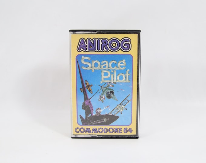 Space Pilot C64 | 1984 Commodore 64 Cassette Game by Anirog | Tested Retro Video Game | Vintage Computer Collectible