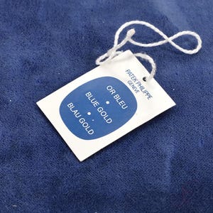 Patek Philippe Blue Gold Hand Tag | 1980s Watch Accessory | Collector&#39;s Piece | Luxury Vintage Item | Exclusive Heritage