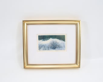 1989 Norwegian Winter Lithograph | Snowy Landscape Art Print | Vintage Scandinavian Nature Scene | Signed Nordic Artwork | Framed Wall Decor