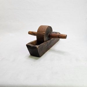 Authentic 1800s Norwegian Wooden Coffee Grinder - Rustic Antique Scandinavian Folk-Art