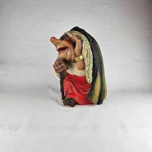 One-of-a-Kind Hand Carved Henning Figurine - Impressive Centerpiece for Unique Wooden Art Collectible - Norwegian Folkart