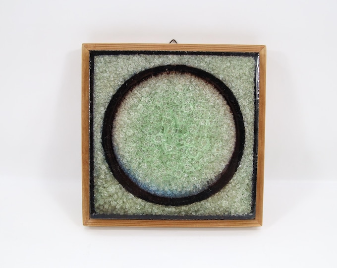 Norwegian Framed Ceramic Art by Konrad Galaaen | Porsgrund Porcelain 1960s Studio Glaze | Scandinavian Mid Century Wall Art