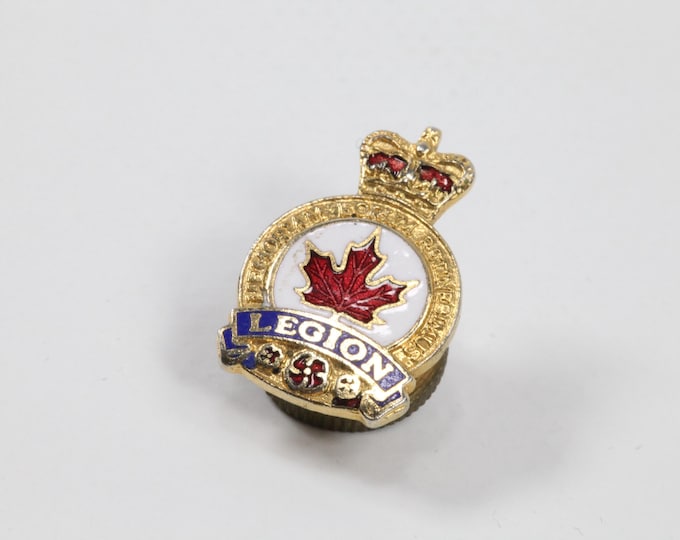 Vintage Royal Canadian Legion Lapel Pin | Enamel Screwback Hat Pin | Rare Minty Militaria | Collectible Canadian Militaria