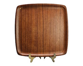 Handmade Teak Wood Serving Tray - Mid Century Vintage Raiser Tray - Unique Home Decor