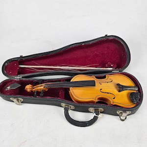 1950s Vintage Miniature Norwegian Violin - Handmade Fiddle Decor