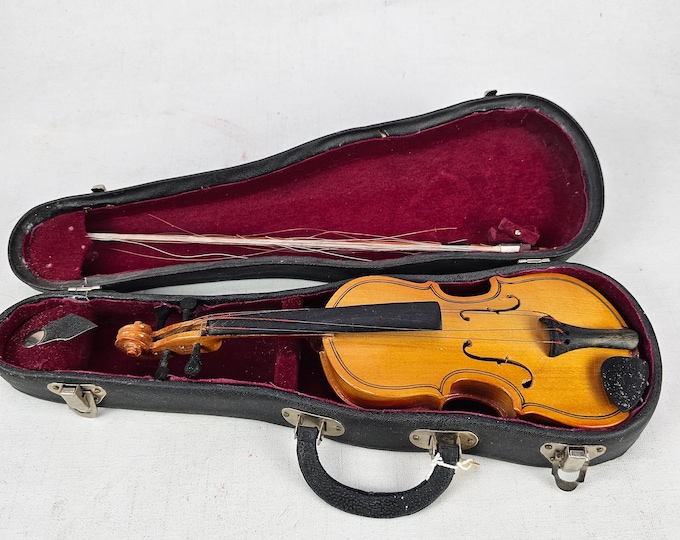 1950s Vintage Miniature Norwegian Violin - Handmade Fiddle Decor