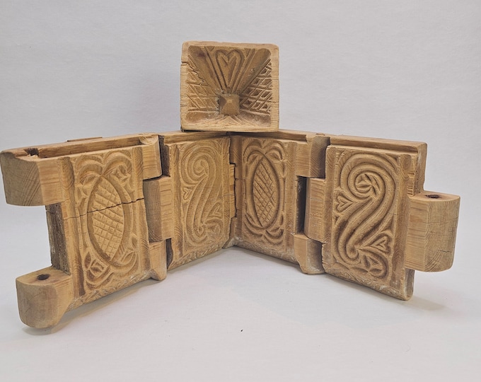 Collectible Norwegian Butter Form - Traditional Hand Carved Butter Mould