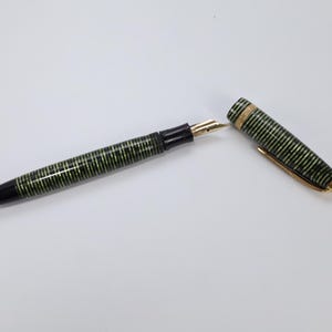 Parker Vacumatic Pluma Estilográfica Vintage Emerald Pearl Años 30 40 Oro 14K Art Deco Coleccionista imagen 10