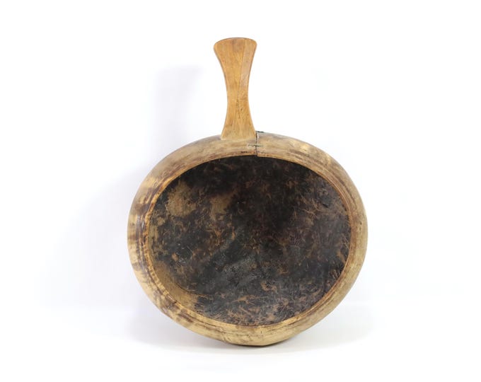 Antique Norwegian Beer Scoop 1700s | Scandinavian Heritage Collectible | Hand-carved Burl Knot | Nordic Heirloom Gift