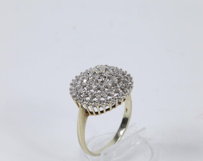 Vintage 14 Carat Diamond Ring | Diamond Cluster | Yellow Gold Ring | Vintage Jewelry for Her | Wedding Gift | Gift for Her