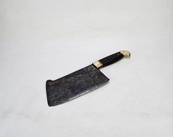 Rustic Wall Art Object - Antique Meat Cleaver, Hand Forged Full Tang - Butcher's Hog, Lamb, Beef Splitter