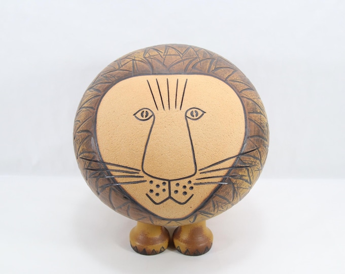 Lisa Larson Gigant Lion Figurine | Vintage Scandinavian Ceramic Art by Gustavsberg Sweden | Mid Century Nordic Animal Decor