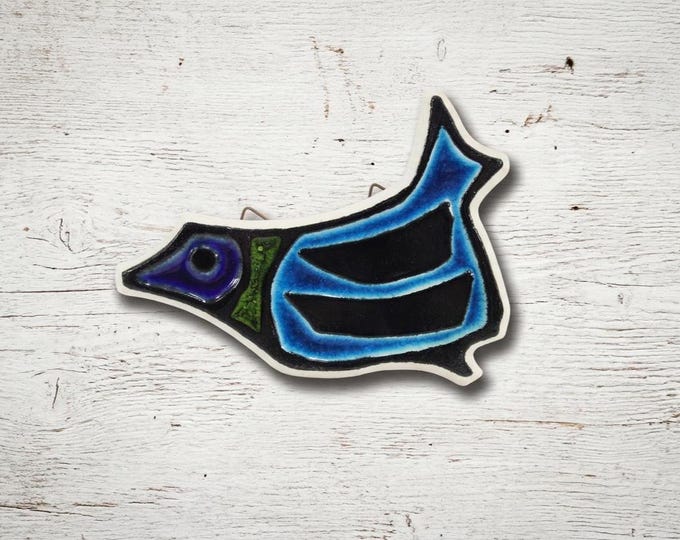 Konrad Galaaen Porcelain Bird Wall Plaque | Porsgrund Studio 1960s Scandinavian Art | Mid Century Nordic Decor