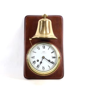 Schatz German Marine Clock|Vintage Maritime Brass Clock|1960s Wall Hung Clock|Nautical Decor|Gift for Mariners