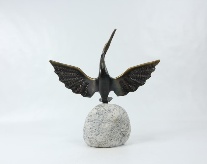 Lofoten Norway Vintage Metal Art - Handcrafted Norwegian Bird Sculpture