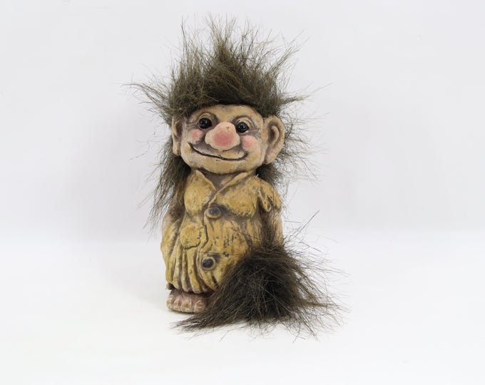 Tusse Troll Figurine Model 2001 | Norsk Trollfabrikk Surnadal Troll | Vintage Norwegian Troll Statue 1990s Scandinavian Folk Art Decor