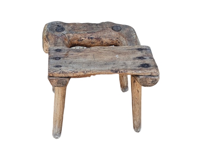 Unique 1800s Antique Milking Stool from Norway - Rustic Norwegian Housewarming Gift