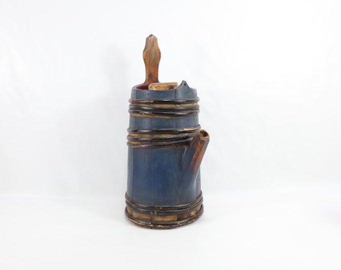 Norwegian 1800s Water Jug | Antique Bentwood Craftsmanship | Collectible Antiques | Nordic Heritage Décor