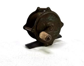 Rare Vintage Swedish Brass Spinning Reel | Antique Fishing Reel Collectible | Classic Angler Tackle Display