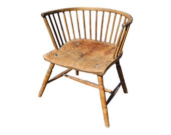 One-of-a-Kind Antique Peasant Spinning Chair - Authentic Norwegian Farmhouse Décor - 1800s norwegian folkart - natural birch wood