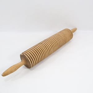 Norwegian Folk Art Rolling Pin 1800s | Hand Carved Lefse & Flatbread Tool | Primitive Scandinavian Kitchen Decor