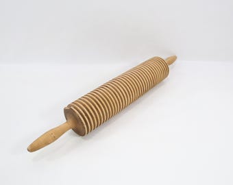Norwegian Folk Art Rolling Pin 1800s | Hand Carved Lefse & Flatbread Tool | Primitive Scandinavian Kitchen Decor