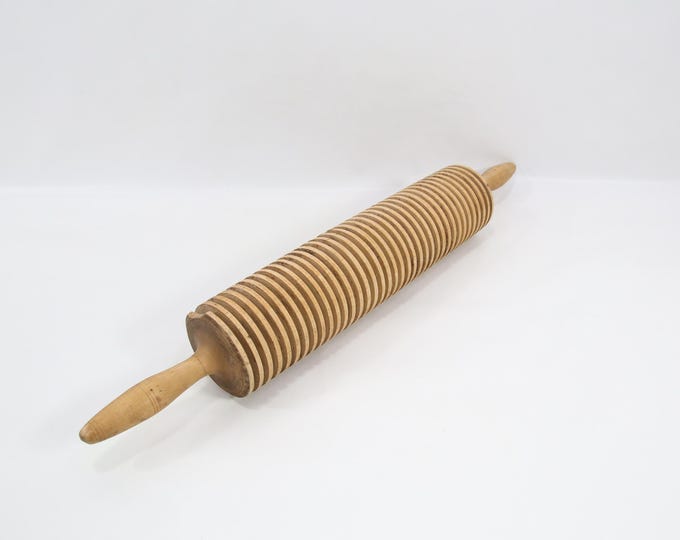 Norwegian Folk Art Rolling Pin 1800s | Hand Carved Lefse & Flatbread Tool | Primitive Scandinavian Kitchen Decor