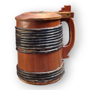 Norwegian ale tankard - Handcarved beer mug - Wooden beer tankard - Scandinavian rare object - Collectors choice