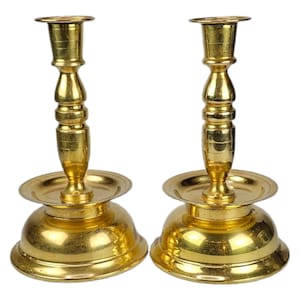 1920s brass Handmade Candlestick Pair - Norwegian Brass candlestick holder - Home decor - Beatiful hand made folkart