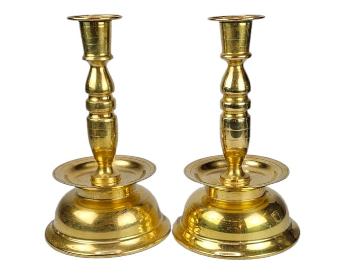 1920s brass Handmade Candlestick Pair - Norwegian Brass candlestick holder - Home decor - Beatiful hand made folkart