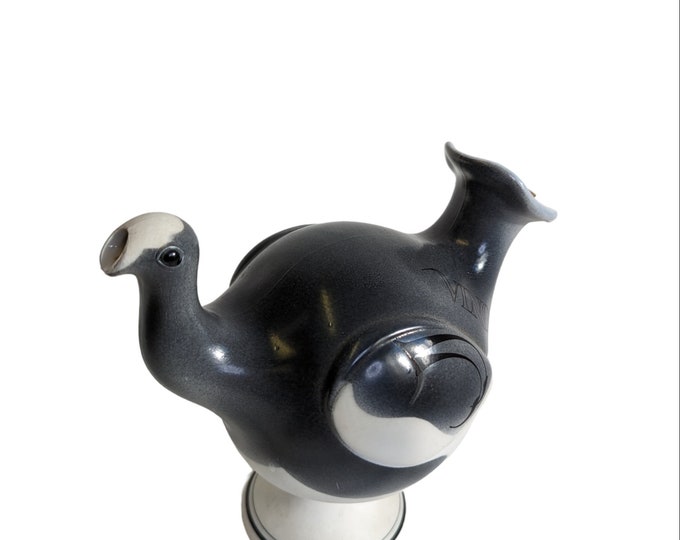 Vintage Porsgrund Porcelain Wine Hen - 4 Decilitres Capacity - Collector's Item