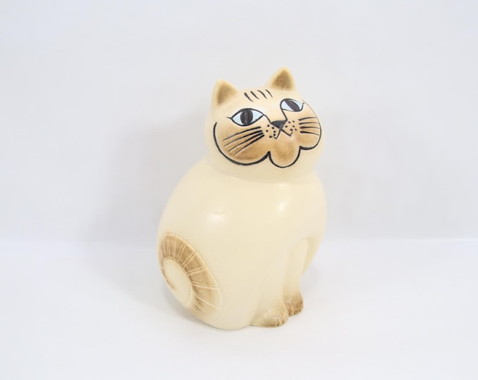 Lisa Larson Mia Midi Cat Figurine | Vintage Scandinavian Ceramic Art by Gustavsberg Sweden | Large Nordic Collectible Home Decor
