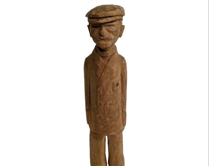 Norwegian Old Wooden Figurin - Vintage Wood carving - Handcrafted wooden Figurin