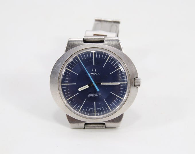 Omega Genève Dynamic – Manual-Wind Watch, Blue Dial, Steel Bracelet