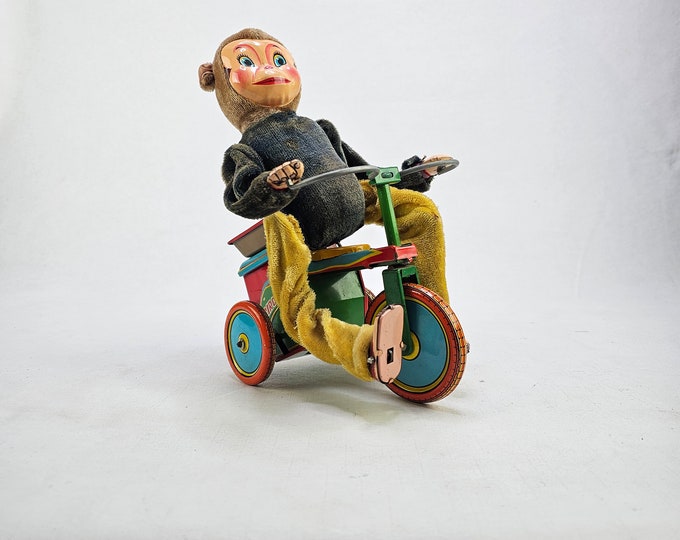 Rare Vintage Tinplate Toy Ape from Japan - Collectible Metal Toy Japan - Limited Edition - Collectible gift