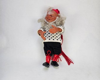 Retro Vintage Christmas Decor - 1950s Santa Claus Figurine - Handcrafted Norwegian Holiday Ornament