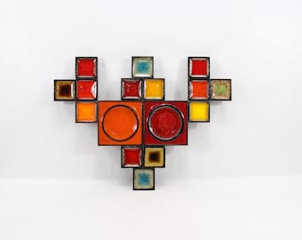 Vintage Konrad Galaaen Ceramic Wall Relief - Porsgrund Porcelain Norwegian Mid Century Art, 1960s