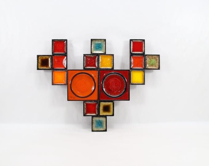 Vintage Konrad Galaaen Ceramic Wall Relief - Porsgrund Porcelain Norwegian Mid Century Art, 1960s