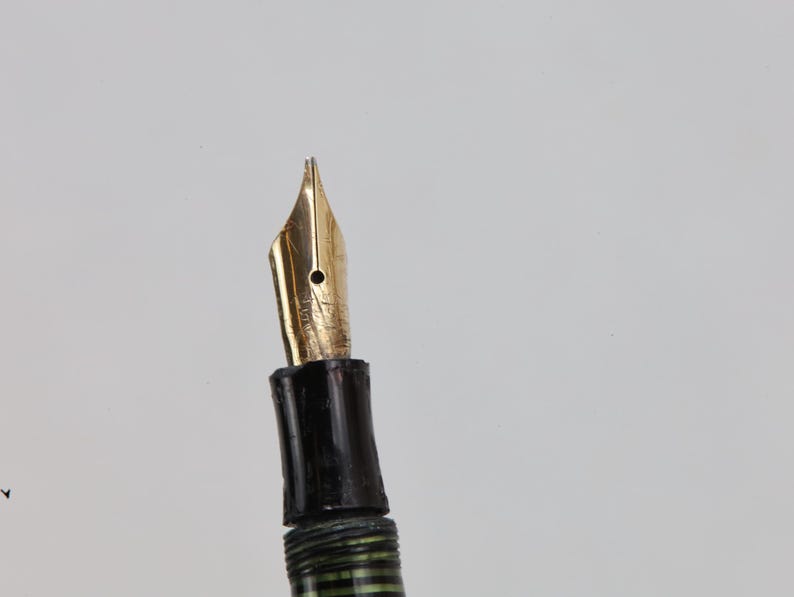 Parker Vacumatic Pluma Estilográfica Vintage Emerald Pearl Años 30 40 Oro 14K Art Deco Coleccionista imagen 13