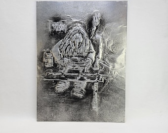 Tapiz de pared de trol noruego - Decoración hecha a mano con motivo de trol mitológico