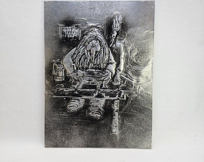 Norwegian Troll Wall Hanging - Handmade Decor with Mythical Troll Motif