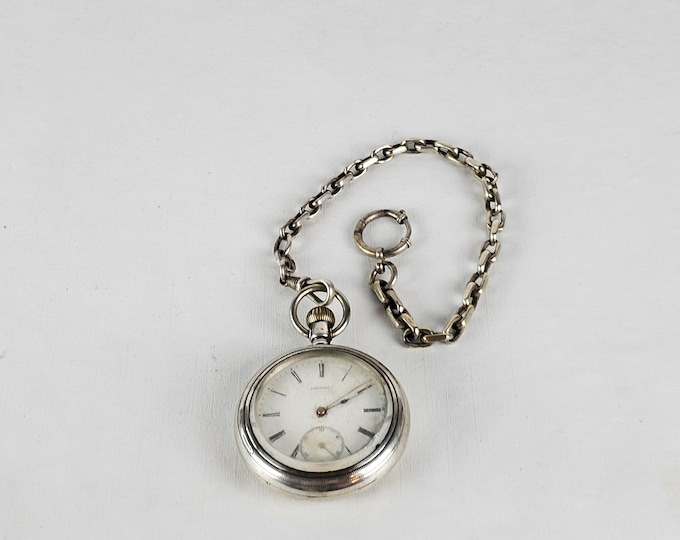 Beautiful antique pocket watch from Longines - Pocket watch with chain - Silver chain - Dress clock