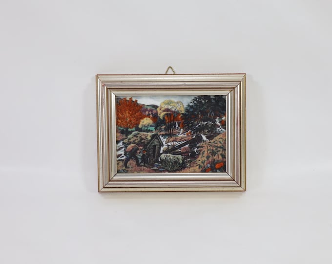 Norwegian Porsgrund Porcelain Art Tile | N. Astrup Art Tile | Vintage 1980s Porcelain | Scandinavian Farm Decor