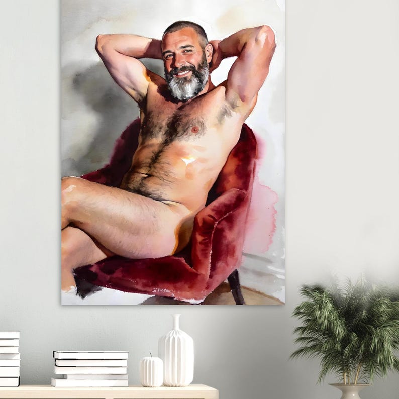 David in the Red Chair Fine Art Giclee Print - Handsome Daddy Aesthetic image 10