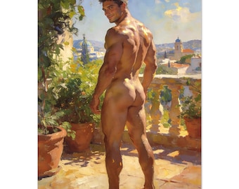 The Palazzo Fine Art Poster | Handsome Nude Man Giclée Art Print