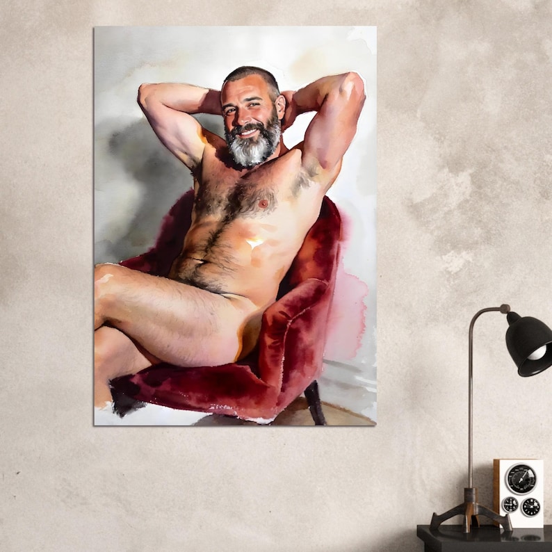 David in the Red Chair Fine Art Giclee Print - Handsome Daddy Aesthetic image 11