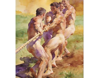 Tug-of-War 2 Matte Poster - Playful Competition Art Print