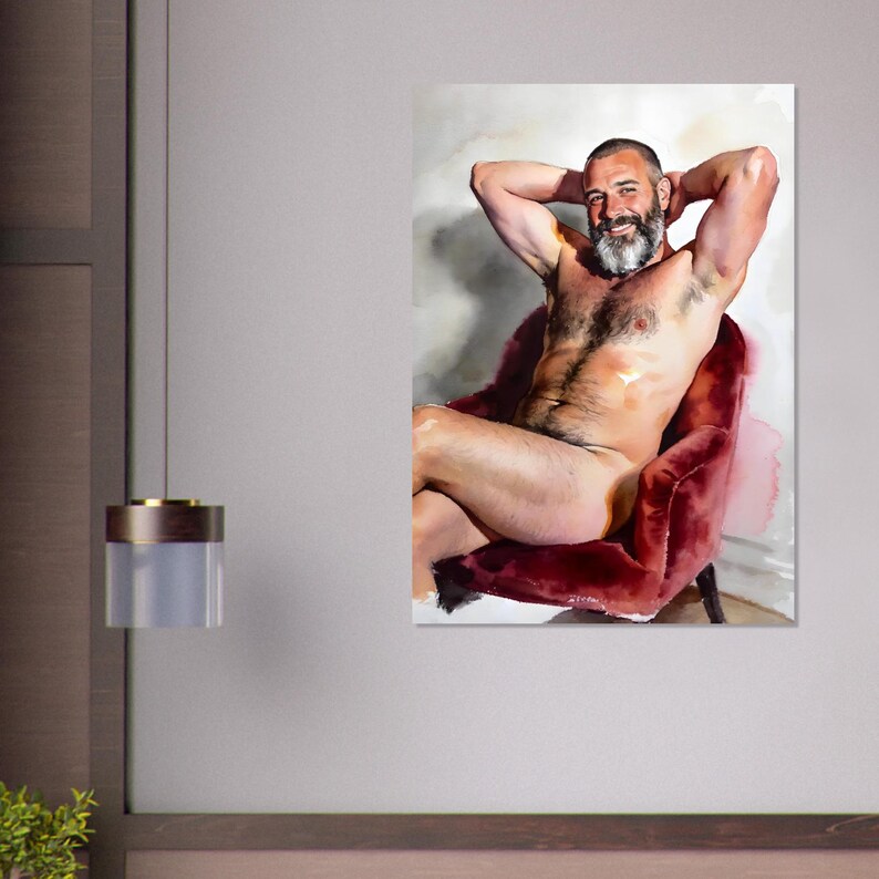 David in the Red Chair Fine Art Giclee Print - Handsome Daddy Aesthetic image 4