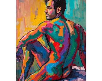 Chromatic Reverie: A Gay Male Study in Color and Flesh - Fine Art Poster